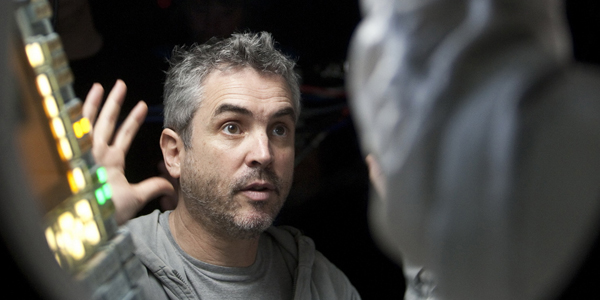 Alfonso Cuaron no set de Gravidade